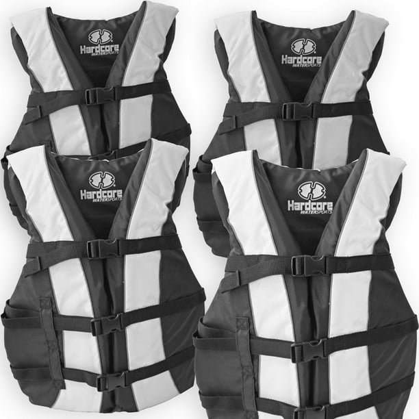 Details about / 2 Pack Hardcore Adult Life Jacket PFD Type III Coast Guard Ski Vest Red